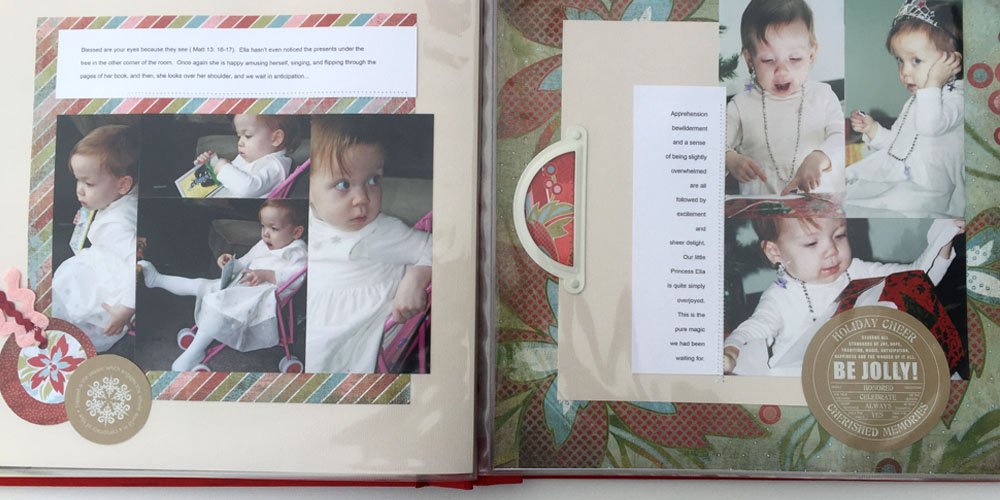 Early digital scrapbooking photo book page from 2003