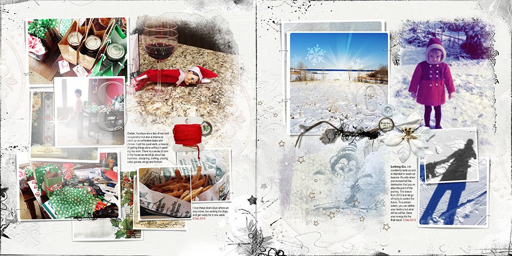 Cross-generational digital scrapbook photo book pages 2013
