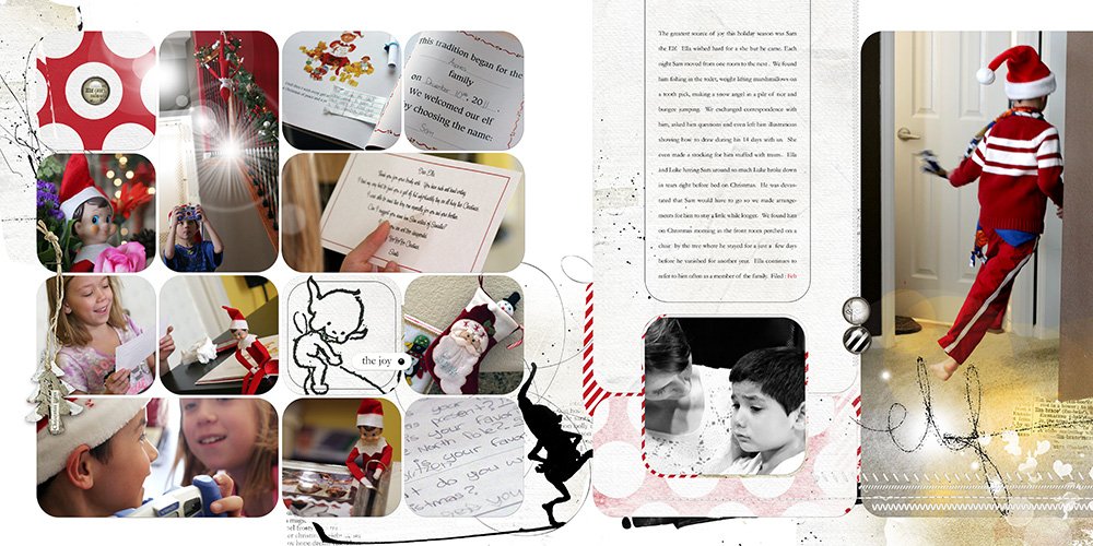 Holiday Template Album photo book spread 2011