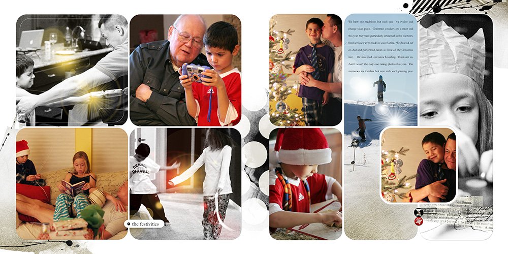 First Holiday Template digital scrapbook photo book 2011