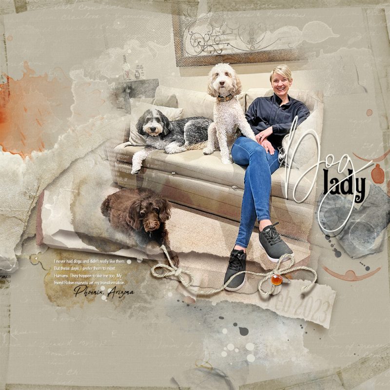 FotoBlendz clipping masks — a photo blended into the page with soft, painterly edges