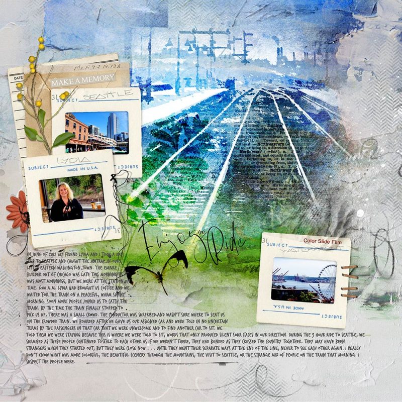 FotoBlendz blending modes on a finished blended digital scrapbook page