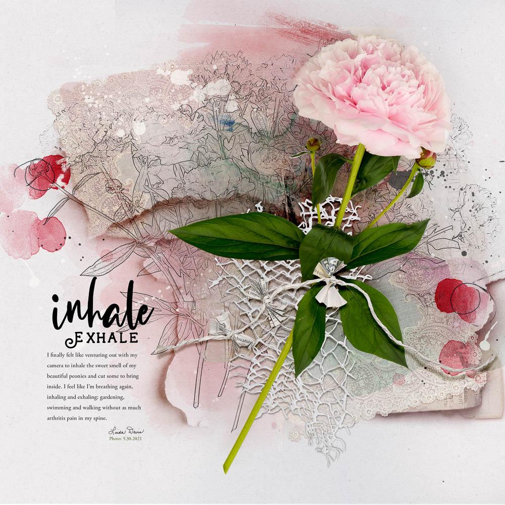 completed sketch coloring ArtsyTransfers digital scrapbooking layout design Linda Davis Anna Aspnes