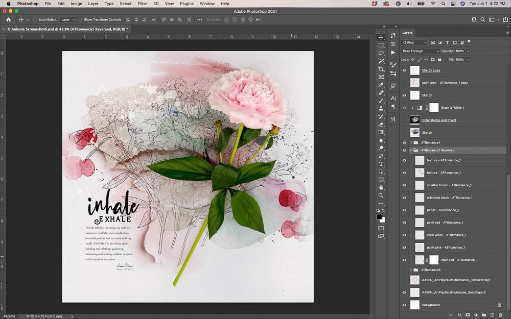 visual triangle design using ArtsyTransfers duplicate layers flipped horizontally digital scrapbooking