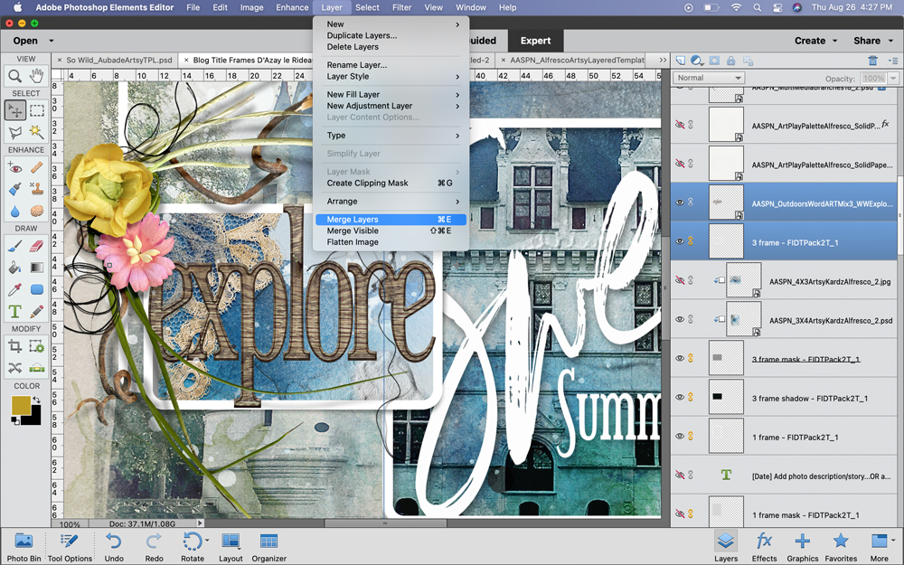 digital scrapbooking title frames