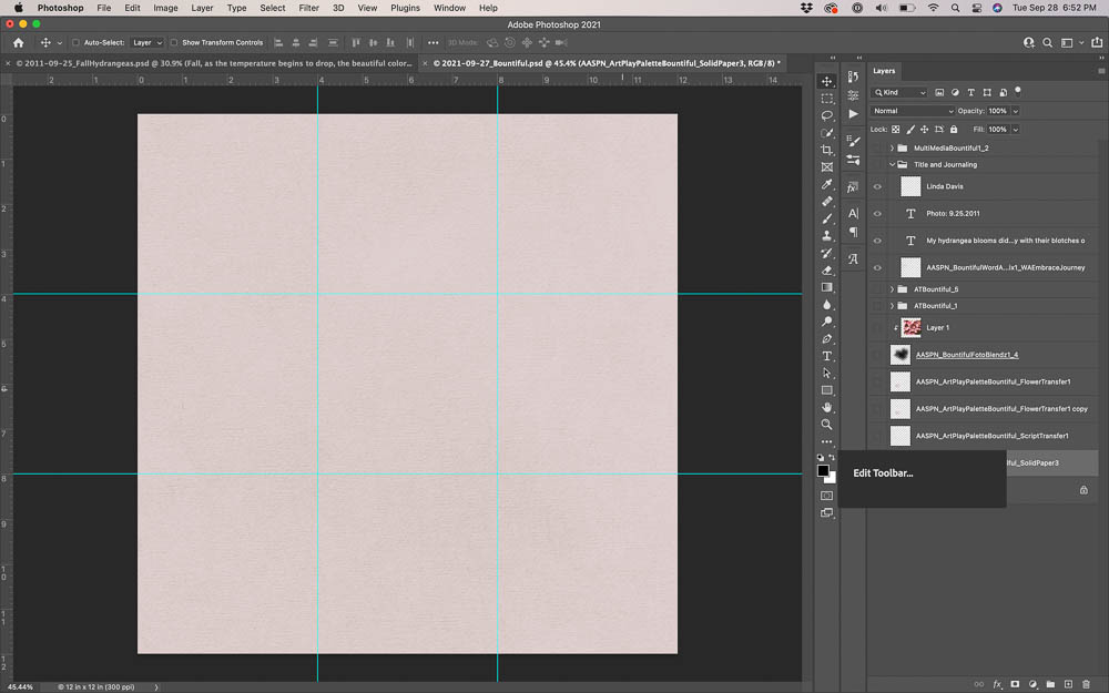 Artsy Classic Digital Scrapbooking layout foundation
