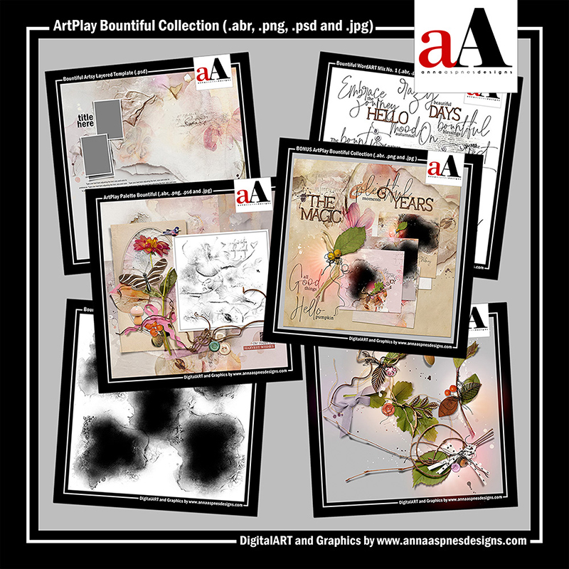anna aspnes blending photos in digital scrapbooking - ArtPlay Bountiful Collection supplies