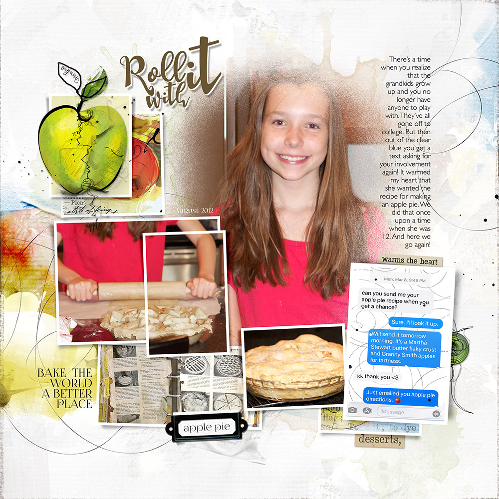 Text message screenshot used in digital scrapbooking - Apple Pie layout by Miki Krueger