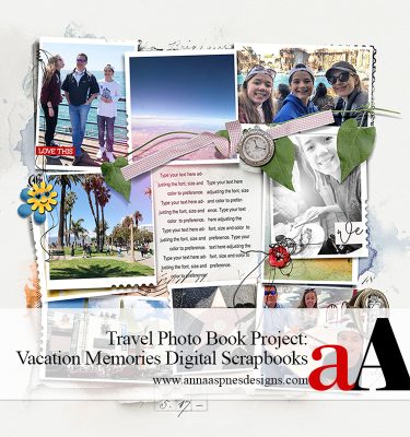 travel photo book digital scrapbooking
