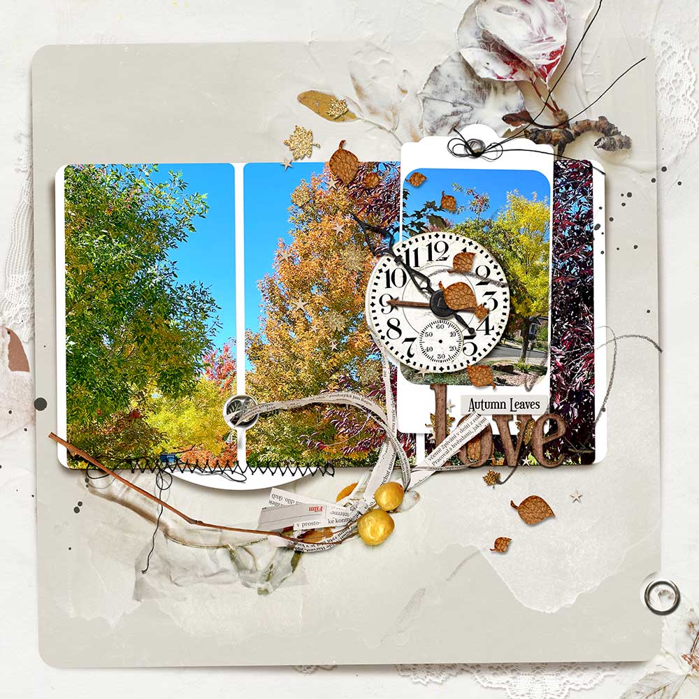 digital scrapbooking layer styles shapes repetition Photoshop class example page