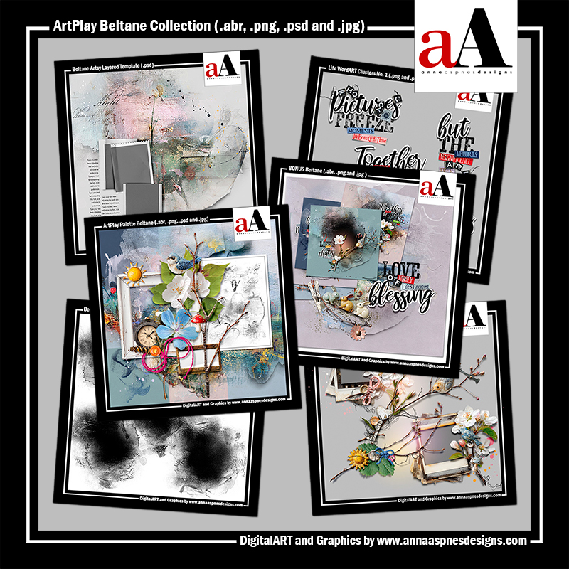 ArtPlay Beltane Collection Kit Spring Themed Digital Scrapbooking Supplies by Anna Aspnes Designs