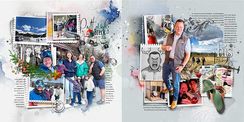Anna Aspnes digital scrapbook layout — Photoshop vs Photoshop Elements value comparison