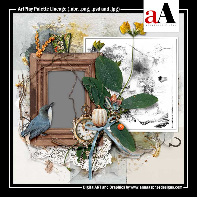 ArtPlay Palette Lineage digital scrapbooking supplies — nature tones and layered textures