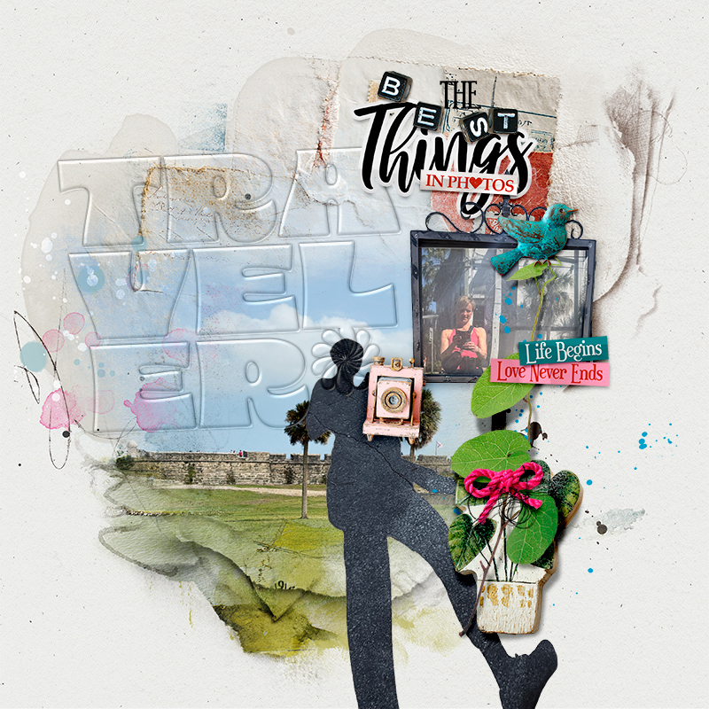digital scrapbook title techniques