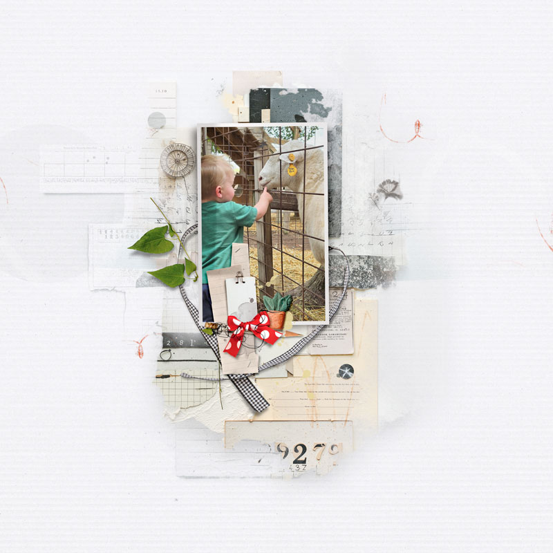 How to make a digital scrapbook page — finished beginner layout by Anna Aspnes Designs