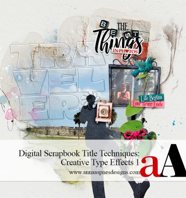 digital scrapbook title techniques