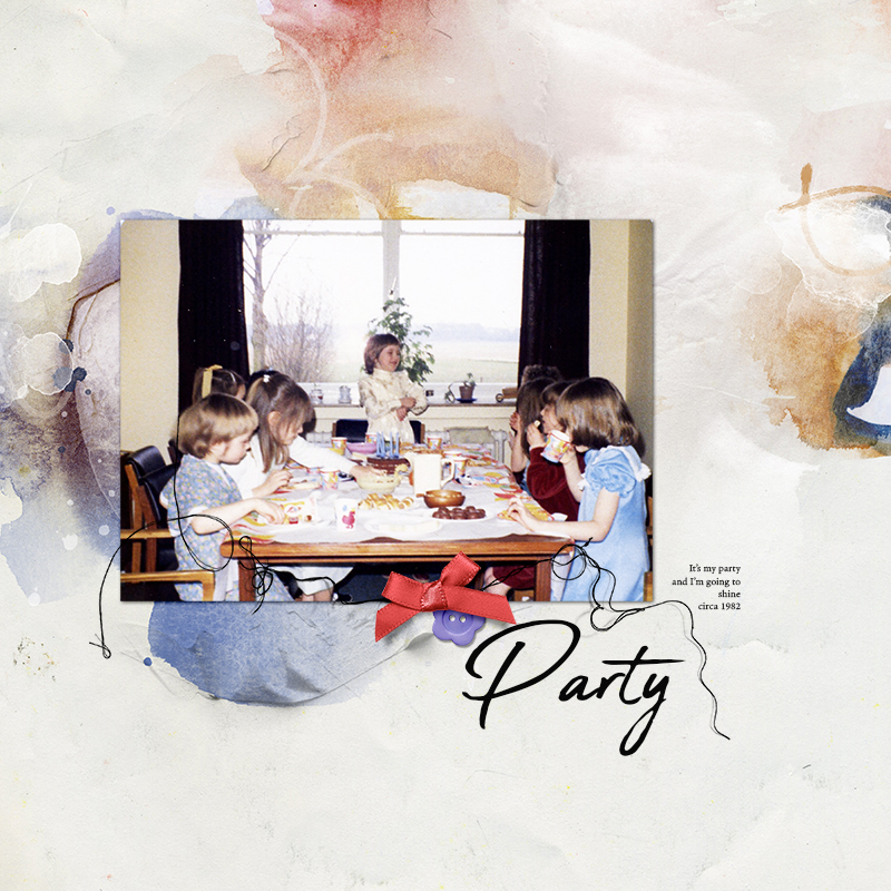A beginner digital scrapbook page using a free starter kit for digital scrapbooking beginners