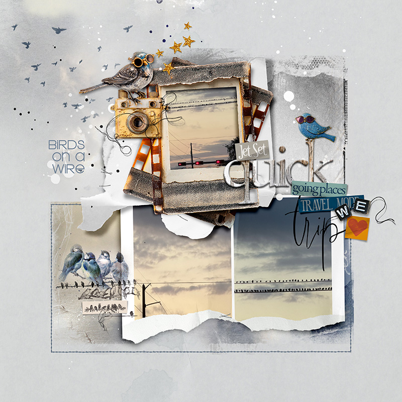 Realistic drop shadows in digital scrapbooking photo collage