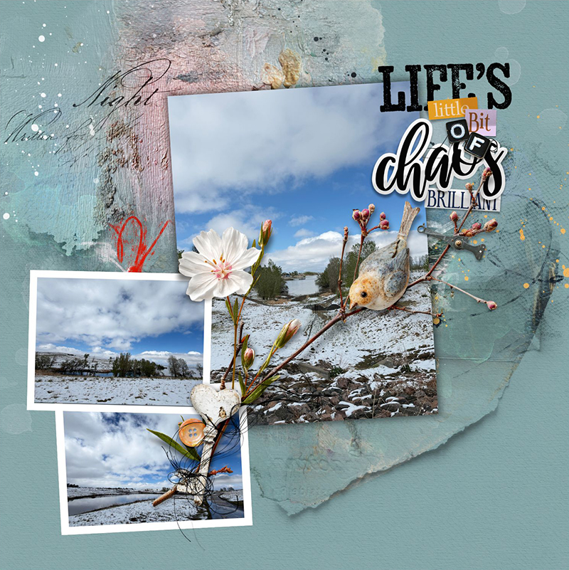 Canva scrapbooking page example using the ArtPlay Beltane Collection
